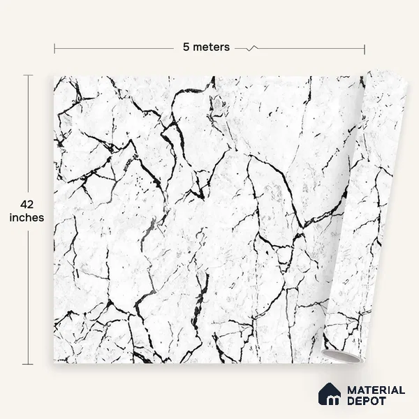 72524-1 | 5 Meter x 42 Inches Marble Look Wallpaper - 57.41 Sq. Ft. | Minimum 10% wastage during installation