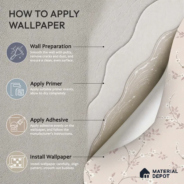 72509-3 | 5 Meter x 42 Inches Florals Look Wallpaper - 57.41 Sq. Ft. | Minimum 15% wastage during installation