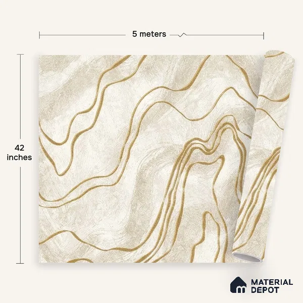 72504-1 | 5 Meter x 42 Inches Marble Look Wallpaper - 57.41 Sq. Ft. | Minimum 10% wastage during installation
