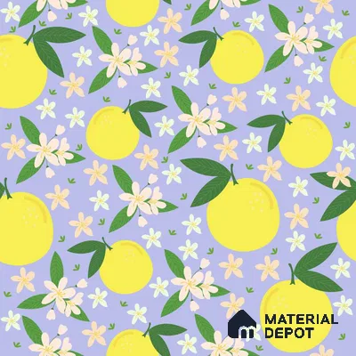 PDK010 - 1 | Lilac Lemon Blossom Kids Room Customized Wallpaper - Premium Paper
