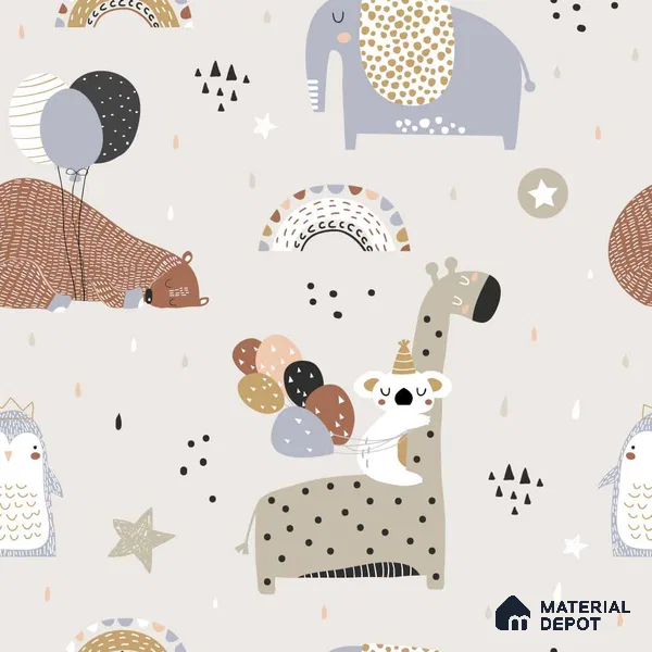PIND016 | Kid Series Animal Print Look 52 inches Economy Paper (Customized Size Wallpaper)