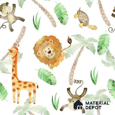 PIND018 | Kid Series Animal Print Look 52 inches Economy Paper (Customized Size Wallpaper)