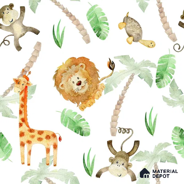 PIND018 | Kid Series Animal Print Look 52 inches Economy Paper (Customized Size Wallpaper)