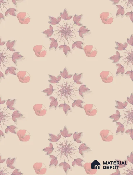 POS001-2 | Traditional Series Florals Look 40 inches Sandblast Paper (Customized Size Wallpaper)