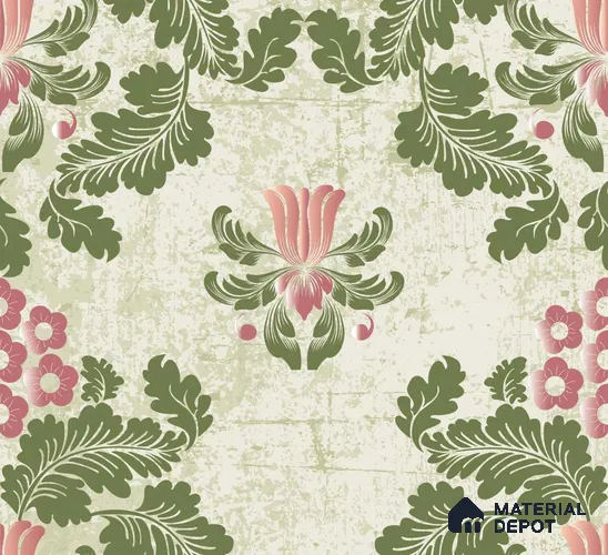 PDK040-1 | Traditional Series Florals Look 40 inches Sandblast Paper (Customized Size Wallpaper)