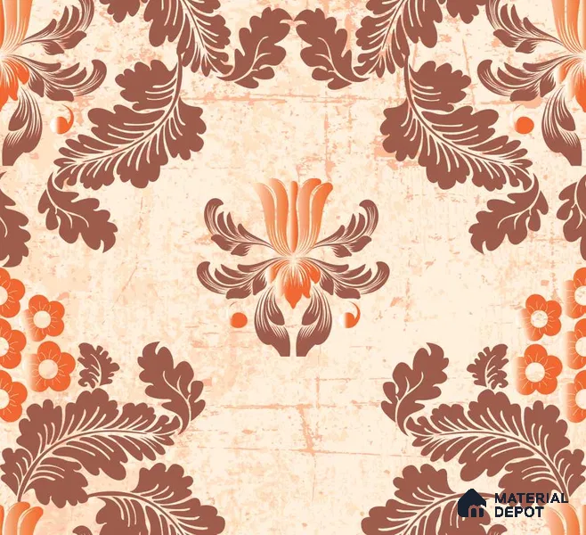 PDK040-4 | Traditional Series Florals Look 40 inches Sandblast Paper (Customized Size Wallpaper)