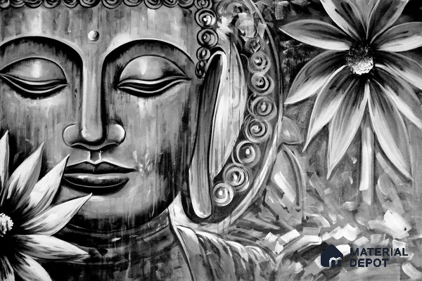 BUD - 25 | Bhuddha Series Abstract Look 40 inches Canvas Paper (Customized Size Wallpaper)