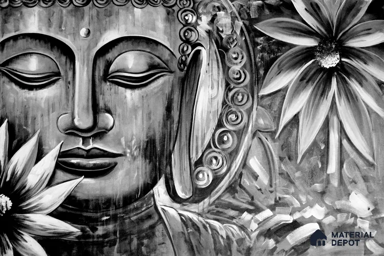 BUD - 25 | Bhuddha Series Abstract Look 40 inches Sandblast Paper (Customized Size Wallpaper)