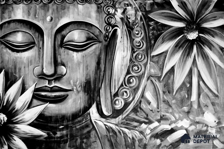 BUD - 25A | Bhuddha Series Abstract Look 50 inches Premium Paper (Customized Size Wallpaper)