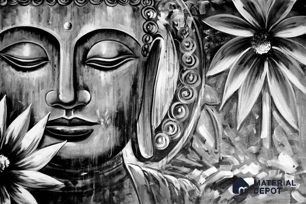 BUD - 25A | Bhuddha Series Abstract Look 40 inches Sandblast Paper (Customized Size Wallpaper)
