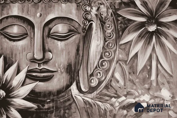 BUD - 25B | Bhuddha Series Abstract Look 50 inches Premium Paper (Customized Size Wallpaper)