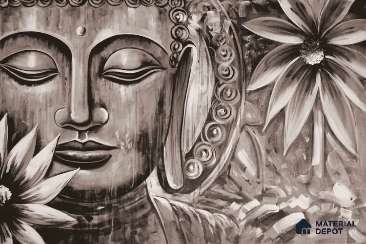 BUD - 25B | Bhuddha Series Abstract Look 40 inches Sandblast Paper (Customized Size Wallpaper)