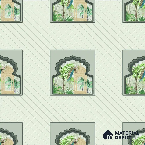 PIC-04 | Pichwai Series Animal Print Look 52 inches Economy Paper (Customized Size Wallpaper)