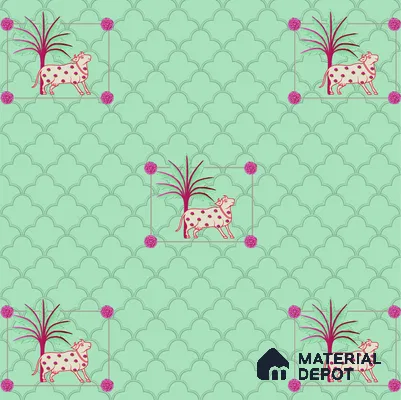 PIC-09 | Pichwai Series Animal Print Look 50 inches Premium Paper (Customized Size Wallpaper)