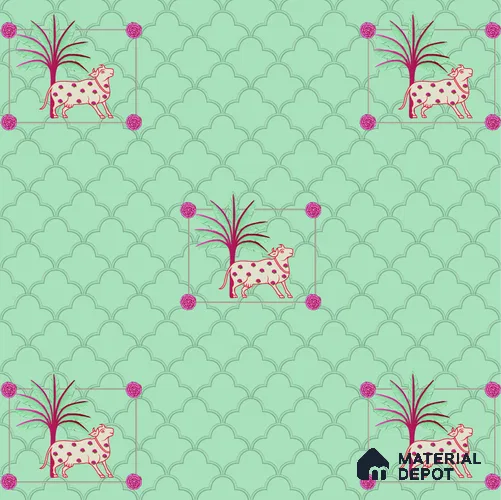 PIC-09 | Pichwai Series Animal Print Look 50 inches Premium Paper (Customized Size Wallpaper)