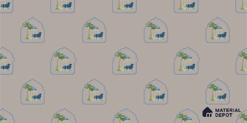 PIC-15-01 | Pichwai Series Animal Print Look 52 inches Economy Paper (Customized Size Wallpaper)