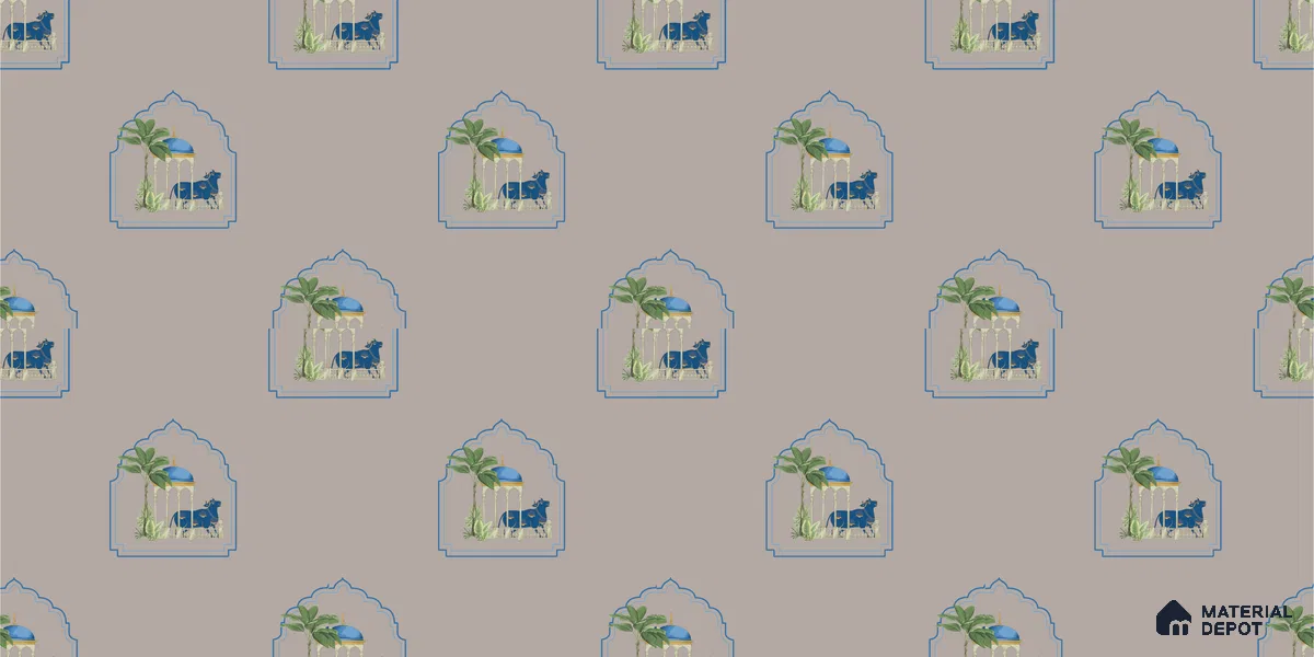 PIC-15-01 | Pichwai Series Animal Print Look 52 inches Economy Paper (Customized Size Wallpaper)