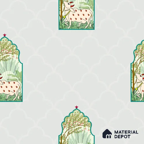 PIC-18 | Pichwai Series Animal Print Look 40 inches Sandblast Paper (Customized Size Wallpaper)
