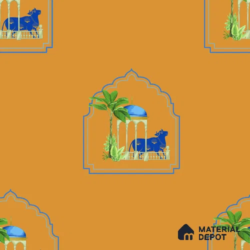 PIC-25 | Pichwai Series Animal Print Look 52 inches Economy Paper (Customized Size Wallpaper)