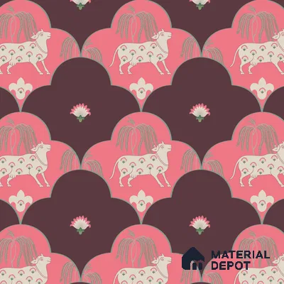 PIC-27 | Pichwai Series Animal Print Look 52 inches Economy Paper (Customized Size Wallpaper)