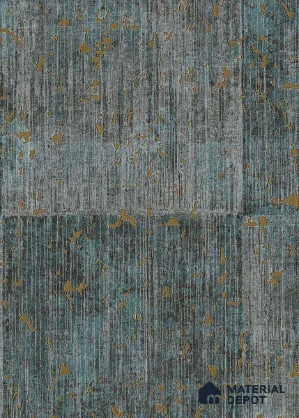 CM 0144 | Teal Blue & Grey Textured Block Patterned Wallpaper - 5 Meter x 42 Inch, 57 Sq. Ft.