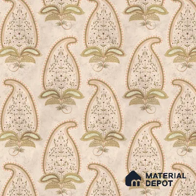 Indian Paisley Design , Cream 10 Meter x 19.68 inches Soft Feel Wallpaper - 54 Sq. Ft. | Minimum 15% wastage during installation