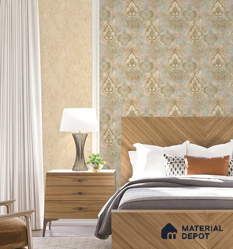 72002-1 | Tan Beige Marble Texture Patterned Wallpaper - 5 Meter x 42 Inch, 57 Sq. Ft.