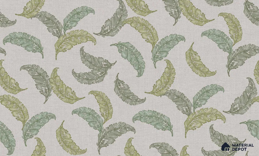74042-3 | Sage Green Scattered Feathers Floral Wallpaper - 5 Meter x 42 Inch, 57.41 Sq. Ft. (Min. 15% Wastage)