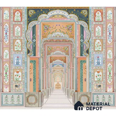 Dilli Darbar, Wallpaper in Suneherii Collection Handmade, Multicolor (Customised Wallpaper)