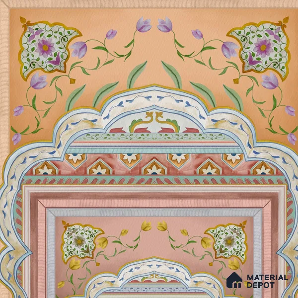 Dilli Darbar, Wallpaper in Suneherii Collection Handmade, Multicolor (Customised Wallpaper)