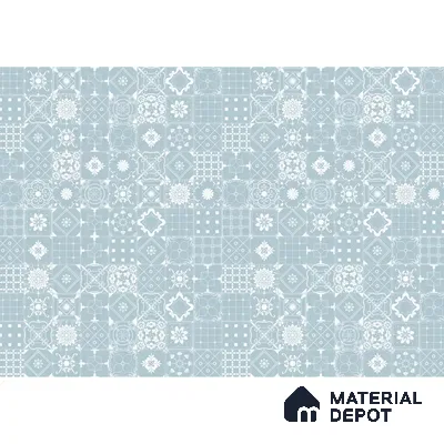 Moroccan Beauty Light Blue & White Handmade (Customised Wallpaper)