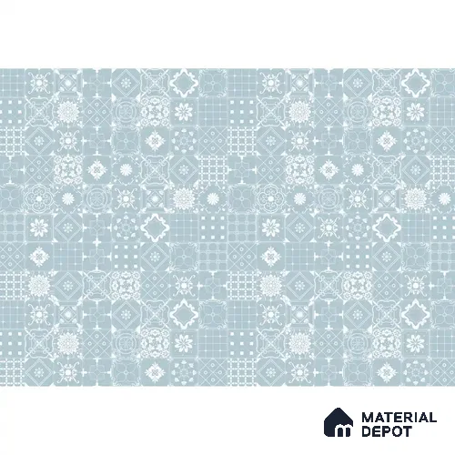 Moroccan Beauty Light Blue & White Handmade (Customised Wallpaper)