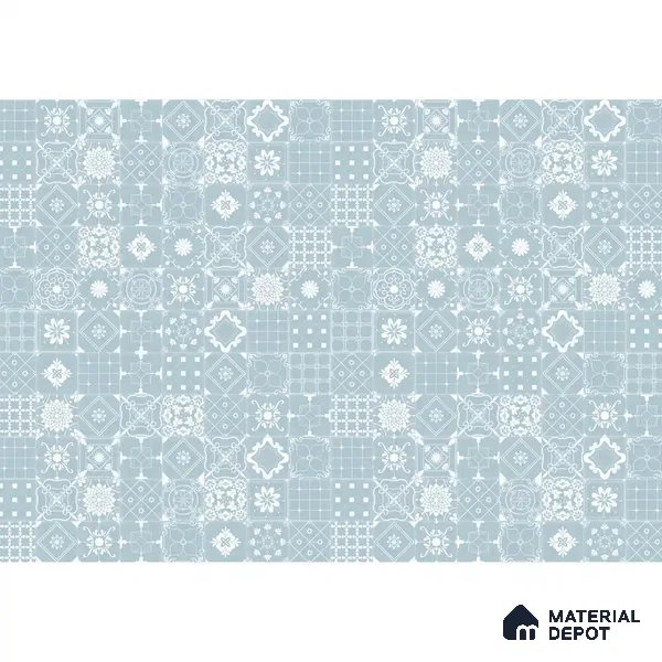 Moroccan Beauty Light Blue & White Handmade (Customised Wallpaper)