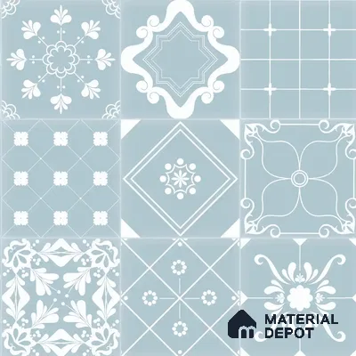 Moroccan Beauty Light Blue & White Handmade (Customised Wallpaper)