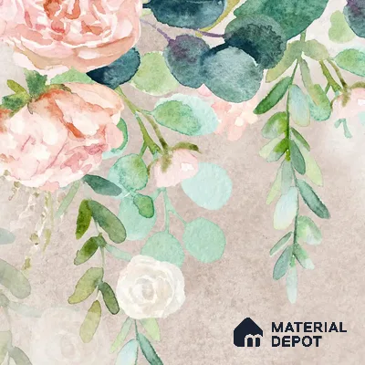 Water Color Hanging Pink Customized Floral Wallpaper - Soft Feel