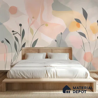 Pastel Paradise Abstract Pattern for Room Pink Handmade (Customised Wallpaper)