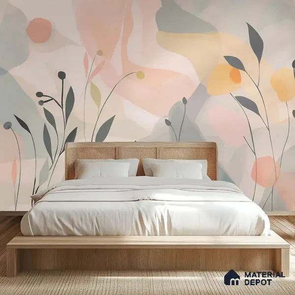 Pastel Paradise Abstract Pattern for Room Pink Handmade (Customised Wallpaper)