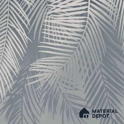 Hanging Tropical Leaves Design Blue Handmade (Customised Wallpaper)
