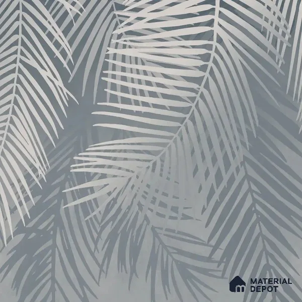 Hanging Tropical Leaves Design Blue Handmade (Customised Wallpaper)