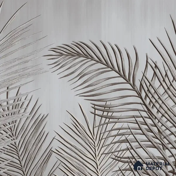 Dark Tropical Leaves in Textured Background Handmade (Customised Wallpaper)