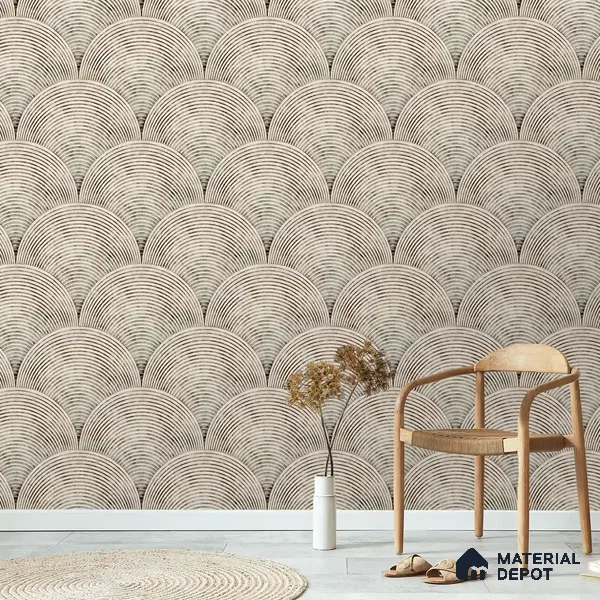 Sandy Arches Abstract Modern Theme Geometric Beige Canvas (Customised Wallpaper)