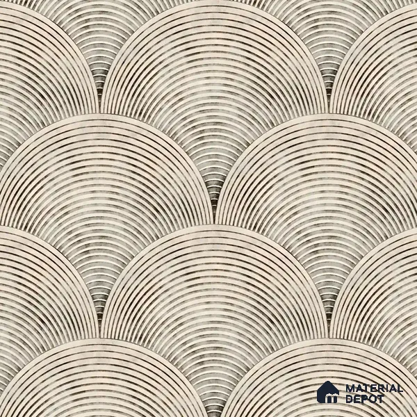 Sandy Arches Abstract Modern Theme Geometric Beige Canvas (Customised Wallpaper)