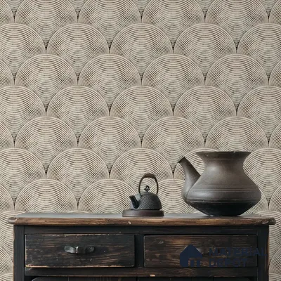 Sandy Arches Abstract Modern Theme Geometric Beige Handmade (Customised Wallpaper)