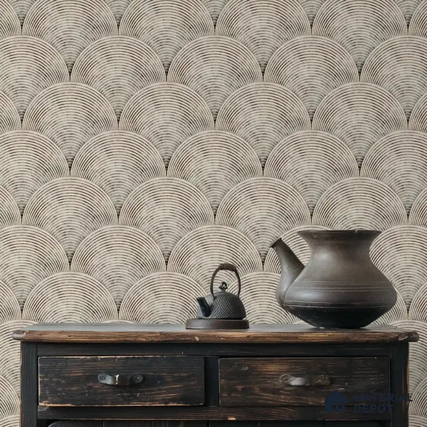 Sandy Arches Abstract Modern Theme Geometric Beige Handmade (Customised Wallpaper)