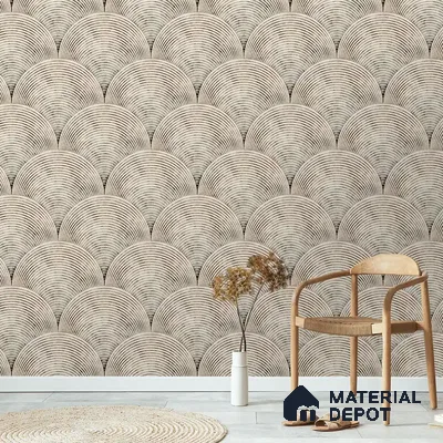 Sandy Arches Abstract Modern Theme Geometric Beige Handmade (Customised Wallpaper)