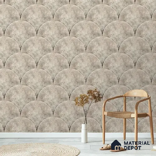 Sandy Arches Abstract Modern Theme Geometric Beige Soft Feel (Customised Wallpaper)