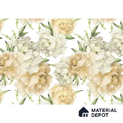 Big Flowers with Watercolor Effect Customised yellow Soft Feel (Customised Wallpaper)