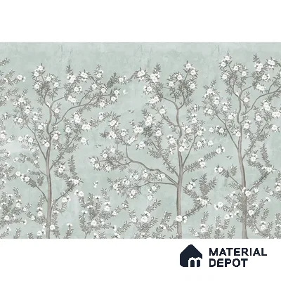 Chinoiserie Pattern for Walls, Light Green Soft Feel (Customised Wallpaper)