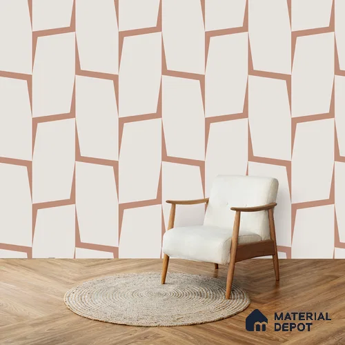 Terra Twists Abstract Modern for Walls, Orange Canvas (Customised Wallpaper)