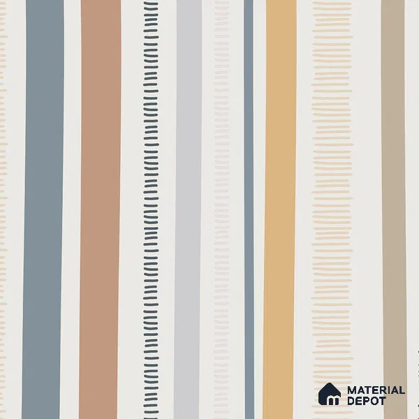 Linear Theme Abstract Modern Striped 10 Meter x 19.6 Inches Multicolor Canvas Wallpaper - 54 Sq. Ft.